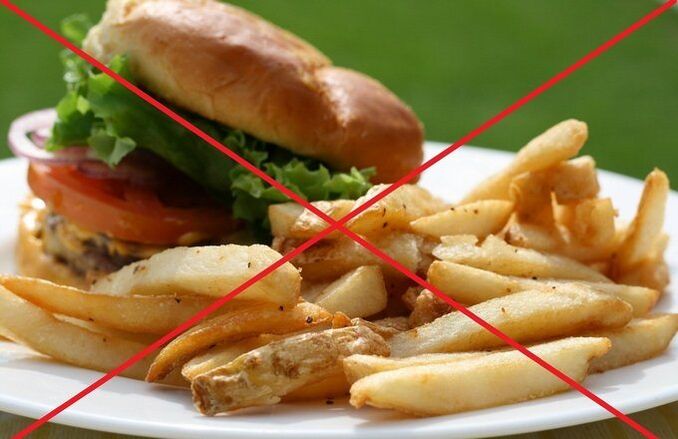 Zákaz rychlého občerstvení pro osteochondrózu páteře
